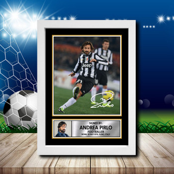 Andrea Pirlo 2 Signed Autographed Footballers Star Poster Print Framed Merch Gift Andrea Pirlo 2 Signed Autographed Footballers Star Poster Print Framed Merch Gift