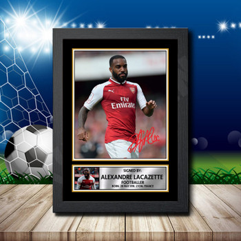 Alexandre Lacazette 2 Signed Autographed Footballers Star Poster Print Framed Merch Gift Alexandre Lacazette 2 Signed Autographed Footballers Star Poster Print Framed Merch Gift