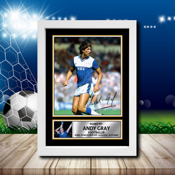 Andy Gray Signed Autographed Footballers Star Poster Print Framed Merch Gift Andy Gray Signed Autographed Footballers Star Poster Print Framed Merch Gift