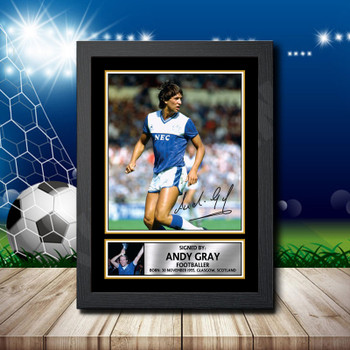 Andy Gray Signed Autographed Footballers Star Poster Print Framed Merch Gift Andy Gray Signed Autographed Footballers Star Poster Print Framed Merch Gift