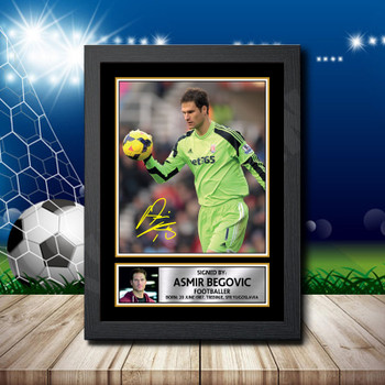Asmir Begovic 2 Signed Autographed Footballers Star Poster Print Framed Merch Gift
