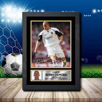 Bobby Zamora 1 Signed Autographed Footballers Star Poster Print Framed Merch Gift