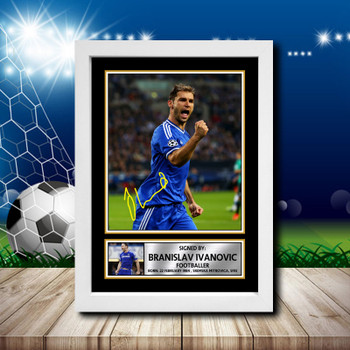 Branislav Ivanovic Signed Autographed Footballers Star Poster Print Framed Merch Gift
