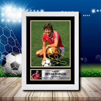 Bryan Robson 1 Signed Autographed Footballers Star Poster Print Framed Merch Gift