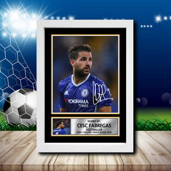 Cesc Fabregas Signed Action Shot Edition Poster - Football Memorabilia - Framed or Unframed - Made in the UK