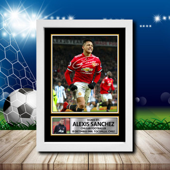 Alexis Sanchez 2 Signed Autographed Footballers Star Poster Print Framed Merch Gift Alexis Sanchez 2 Signed Autographed Footballers Star Poster Print Framed Merch Gift