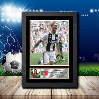 Christiano Ronaldo Juventus Signed Autographed Footballers Star Poster Print Framed Merch Gift
