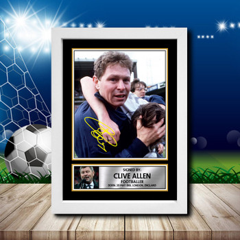 Clive Allen 2 Signed Autographed Footballers Star Poster Print Framed Merch Gift