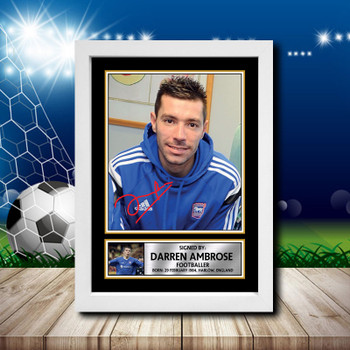 Darren Ambrose Signed Autographed Footballers Star Poster Print Framed Merch Gift Darren Ambrose Signed Autographed Footballers Star Poster Print Framed Merch Gift