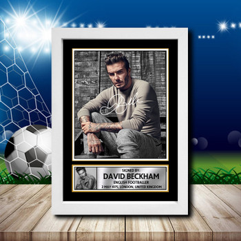 David Beckham 1 Signed Autographed Footballers Star Poster Print Framed Merch Gift