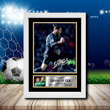 David De Gea 1 Signed Autographed Footballers Star Poster Print Framed Merch Gift