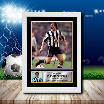David Ginola 2 Signed Autographed Footballers Star Poster Print Framed Merch Gift