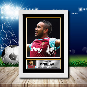 Dimitri Payet 2 Signed Autographed Footballers Star Poster Print Framed Merch Gift Dimitri Payet 2 Signed Autographed Footballers Star Poster Print Framed Merch Gift