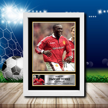 Dwight Yorke 2 Signed Autographed Footballers Star Poster Print Framed Merch Gift Dwight Yorke 2 Signed Autographed Footballers Star Poster Print Framed Merch Gift