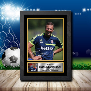 Eddie Niedzwiecki 2 Signed Autographed Footballers Star Poster Print Framed Merch Gift Eddie Niedzwiecki 2 Signed Autographed Footballers Star Poster Print Framed Merch Gift