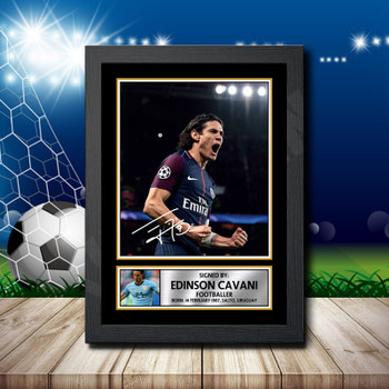 Edison Cavani 2 Signed Autographed Footballers Star Poster Print Framed Merch Gift
