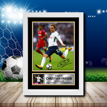 Christian Eriksen 2 Signed Autographed Footballers Star Poster Print Framed Merch Gift Christian Eriksen 2 Signed Autographed Footballers Star Poster Print Framed Merch Gift