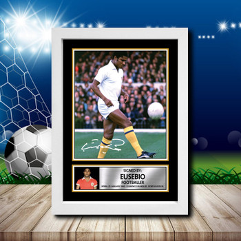 Eusebio Benfica 1 Signed Autographed Footballers Star Poster Print Framed Merch Gift