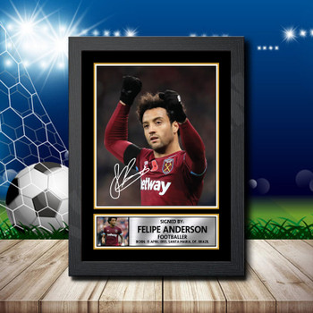 Felipe Anderson 2 Signed Autographed Footballers Star Poster Print Framed Merch Gift