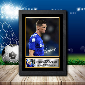 Fernando Torres Signed Autographed Footballers Star Poster Print Framed Merch Gift Fernando Torres Signed Autographed Footballers Star Poster Print Framed Merch Gift