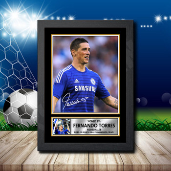 Fernando Torres 2 Signed Autographed Footballers Star Poster Print Framed Merch Gift Fernando Torres 2 Signed Autographed Footballers Star Poster Print Framed Merch Gift