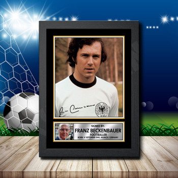 Franz Beckenbauer Signed Autographed Footballers Star Poster Print Framed Merch Gift