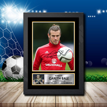 Gareth Bale 2 2 Signed Autographed Footballers Star Poster Print Framed Merch Gift Gareth Bale 2 2 Signed Autographed Footballers Star Poster Print Framed Merch Gift