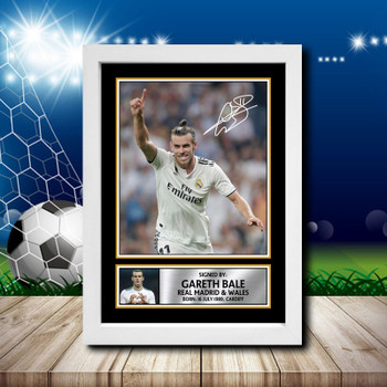 Gareth Bale 3 Signed Autographed Footballers Star Poster Print Framed Merch Gift Gareth Bale 3 Signed Autographed Footballers Star Poster Print Framed Merch Gift
