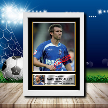 Gareth Mcauley Signed Autographed Footballers Star Poster Print Framed Merch Gift