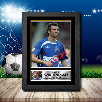 Gareth Mcauley Signed Autographed Footballers Star Poster Print Framed Merch Gift