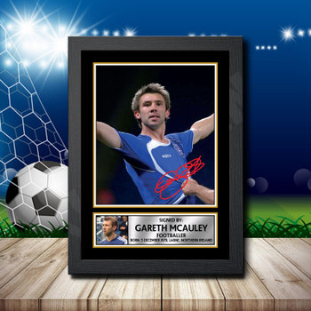 Gareth Mcauley 2 Signed Autographed Footballers Star Poster Print Framed Merch Gift