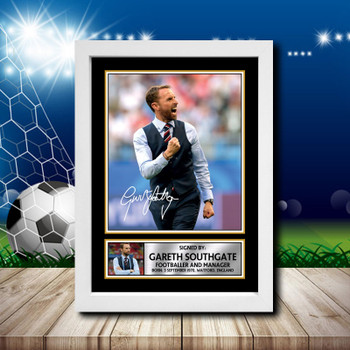 Gareth Southgate Signed Autographed Footballers Star Poster Print Framed Merch Gift
