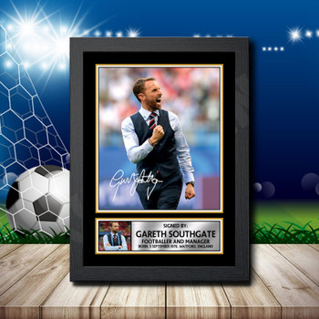 Gareth Southgate Signed Autographed Footballers Star Poster Print Framed Merch Gift