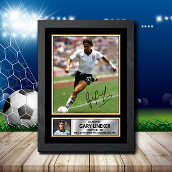 Gary Lineker 2 Signed Autographed Footballers Star Poster Print Framed Merch Gift Gary Lineker 2 Signed Autographed Footballers Star Poster Print Framed Merch Gift