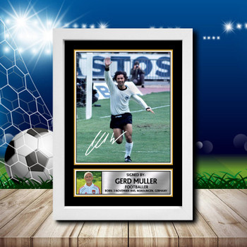 Gerd Muller Signed Autographed Footballers Star Poster Print Framed Merch Gift Gerd Muller Signed Autographed Footballers Star Poster Print Framed Merch Gift