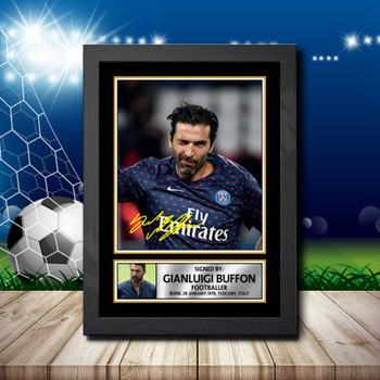 Gianluigi Buffon Signed Autographed Footballers Star Poster Print Framed Merch Gift Gianluigi Buffon Signed Autographed Footballers Star Poster Print Framed Merch Gift