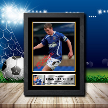 Grant Leadbitter 2 Signed Autographed Footballers Star Poster Print Framed Merch Gift