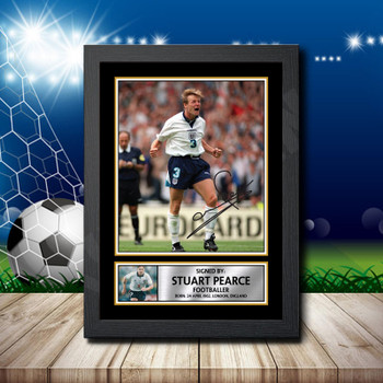 Iconic Stuart Pearce Signed Autographed Footballers Star Poster Print Framed Merch Gift