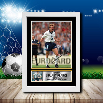 Iconic Stuart Pearce Signed Autographed Footballers Star Poster Print Framed Merch Gift Iconic Stuart Pearce Signed Autographed Footballers Star Poster Print Framed Merch Gift