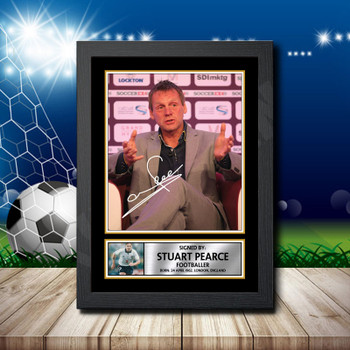 Iconic Stuart Pearce 2 Signed Autographed Footballers Star Poster Print Framed Merch Gift Iconic Stuart Pearce 2 Signed Autographed Footballers Star Poster Print Framed Merch Gift