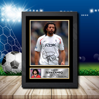 Ivan Campo 1 Signed Autographed Footballers Star Poster Print Framed Merch Gift Ivan Campo 1 Signed Autographed Footballers Star Poster Print Framed Merch Gift
