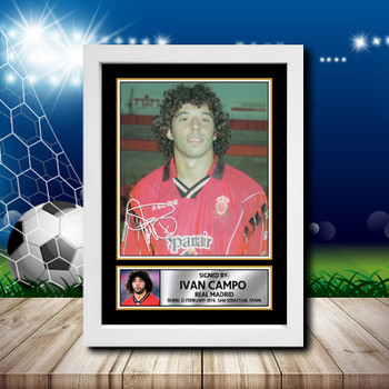 Ivan Campo 2 Signed Autographed Footballers Star Poster Print Framed Merch Gift Ivan Campo 2 Signed Autographed Footballers Star Poster Print Framed Merch Gift