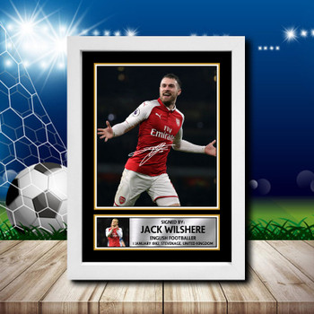 Jack Wilshere 2 Signed Autographed Footballers Star Poster Print Framed Merch Gift Jack Wilshere 2 Signed Autographed Footballers Star Poster Print Framed Merch Gift