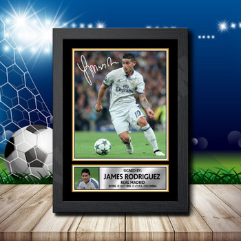 James Rodriguez 2 Signed Autographed Footballers Star Poster Print Framed Merch Gift James Rodriguez 2 Signed Autographed Footballers Star Poster Print Framed Merch Gift