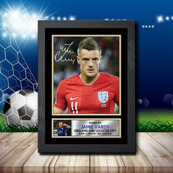 Jamie Vardy 2 Signed Autographed Footballers Star Poster Print Framed Merch Gift