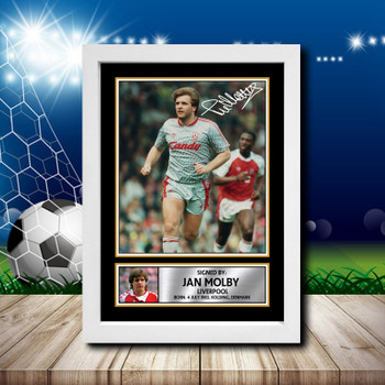 Jan Molby 2 Signed Autographed Footballers Star Poster Print Framed Merch Gift Jan Molby 2 Signed Autographed Footballers Star Poster Print Framed Merch Gift