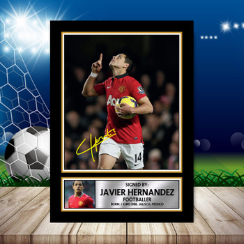 Javier Hernandez 1 Signed Autographed Footballers Star Poster Print Framed Merch Gift