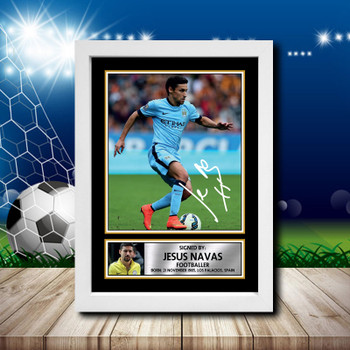 Jesus Navas 1 Signed Autographed Footballers Star Poster Print Framed Merch Gift Jesus Navas 1 Signed Autographed Footballers Star Poster Print Framed Merch Gift