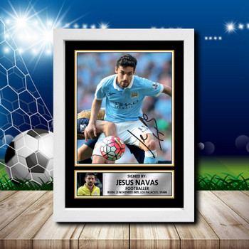 Jesus Navas 2 Signed Autographed Footballers Star Poster Print Framed Merch Gift Jesus Navas 2 Signed Autographed Footballers Star Poster Print Framed Merch Gift