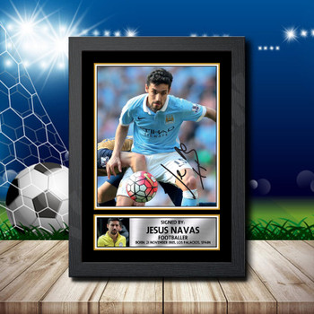 Jesus Navas 2 Signed Autographed Footballers Star Poster Print Framed Merch Gift Jesus Navas 2 Signed Autographed Footballers Star Poster Print Framed Merch Gift